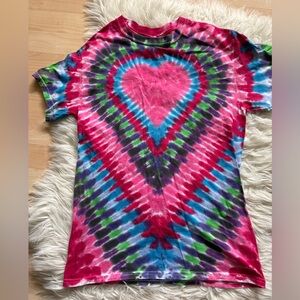 Women’s Pink Heart Tue Dye Tee S